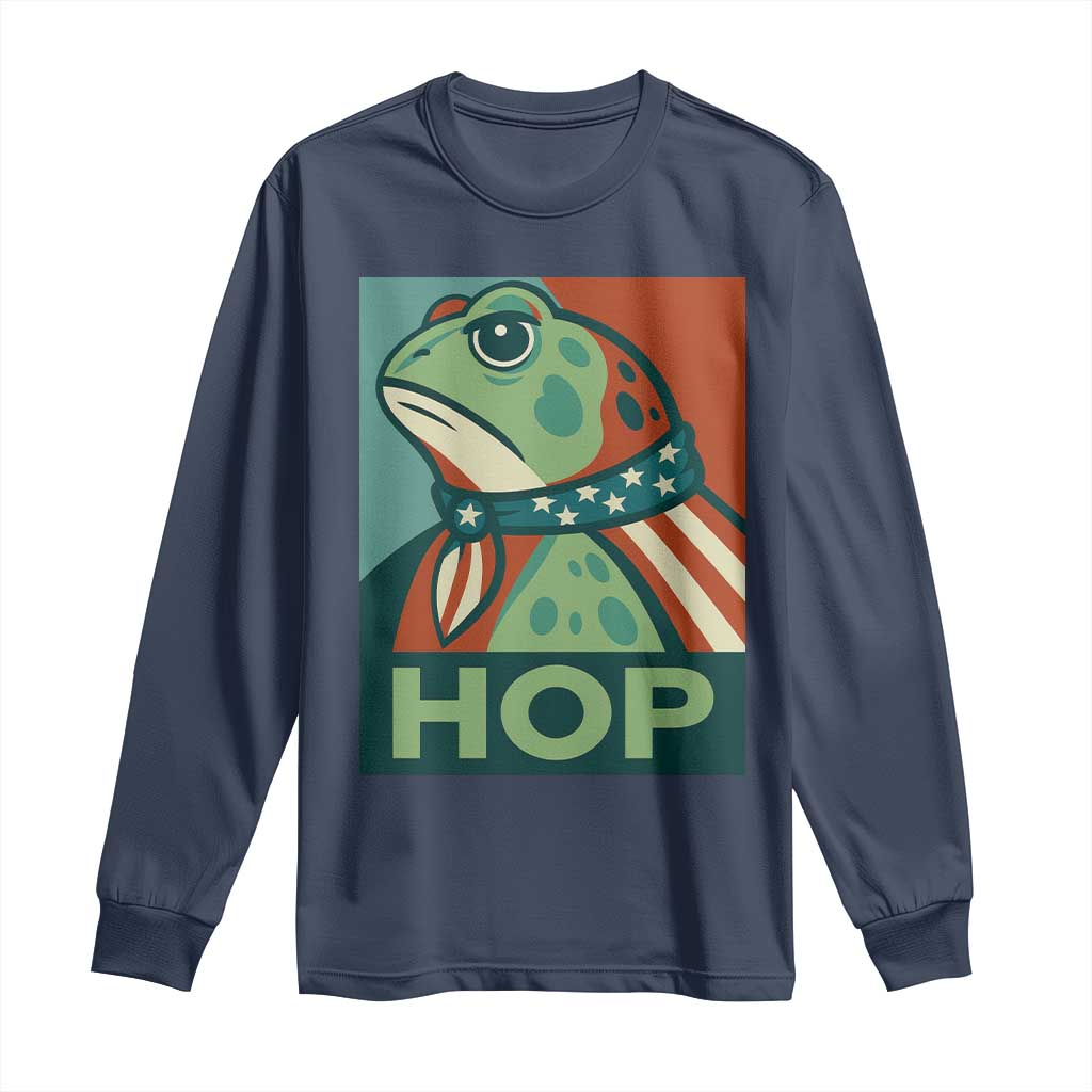 Hop Patriotic Frog Long Sleeve Shirt Resist Protest Poster Graphic - Wonder Print Shop