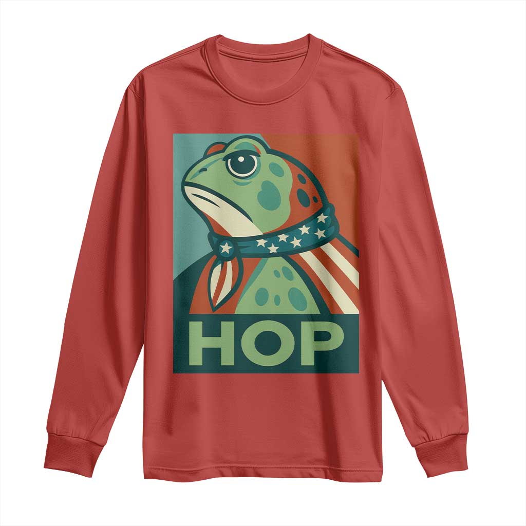 Hop Patriotic Frog Long Sleeve Shirt Resist Protest Poster Graphic - Wonder Print Shop