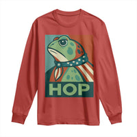 Hop Patriotic Frog Long Sleeve Shirt Resist Protest Poster Graphic - Wonder Print Shop