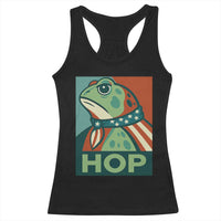Hop Patriotic Frog Racerback Tank Top Resist Protest Poster Graphic - Wonder Print Shop