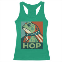 Hop Patriotic Frog Racerback Tank Top Resist Protest Poster Graphic - Wonder Print Shop