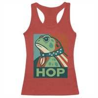 Hop Patriotic Frog Racerback Tank Top Resist Protest Poster Graphic - Wonder Print Shop