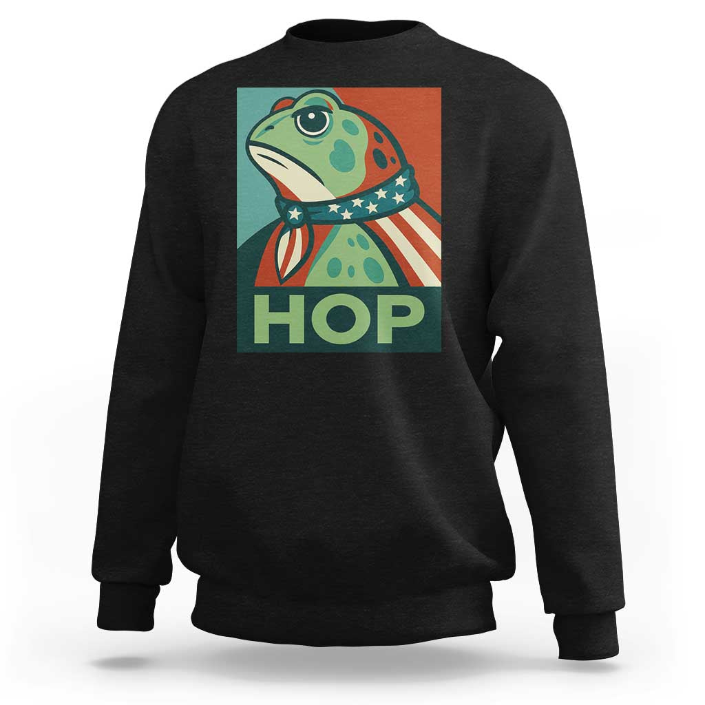 Hop Patriotic Frog Sweatshirt Resist Protest Poster Graphic - Wonder Print Shop
