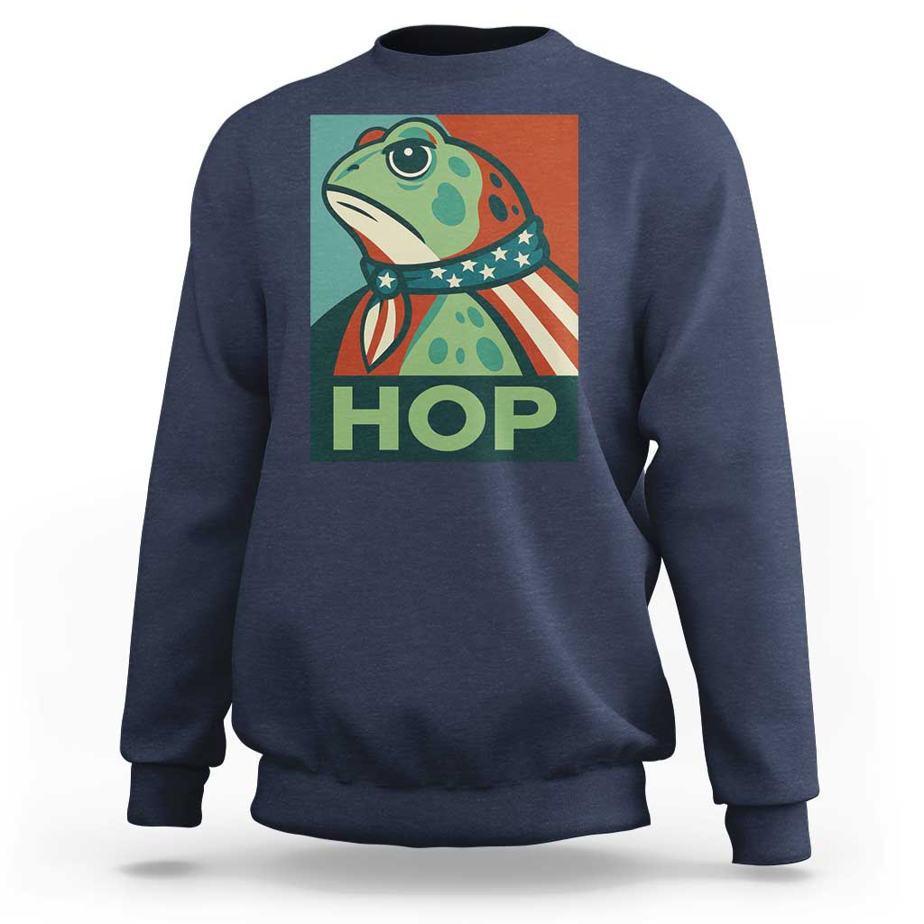 Hop Patriotic Frog Sweatshirt Resist Protest Poster Graphic - Wonder Print Shop