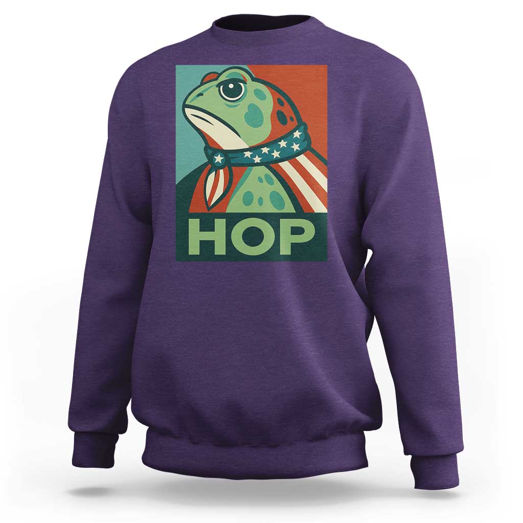 Hop Patriotic Frog Sweatshirt Resist Protest Poster Graphic - Wonder Print Shop