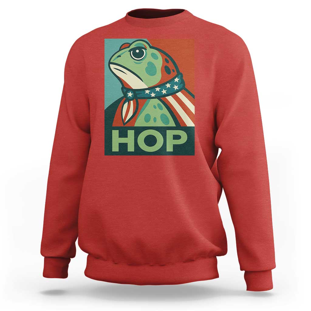 Hop Patriotic Frog Sweatshirt Resist Protest Poster Graphic - Wonder Print Shop