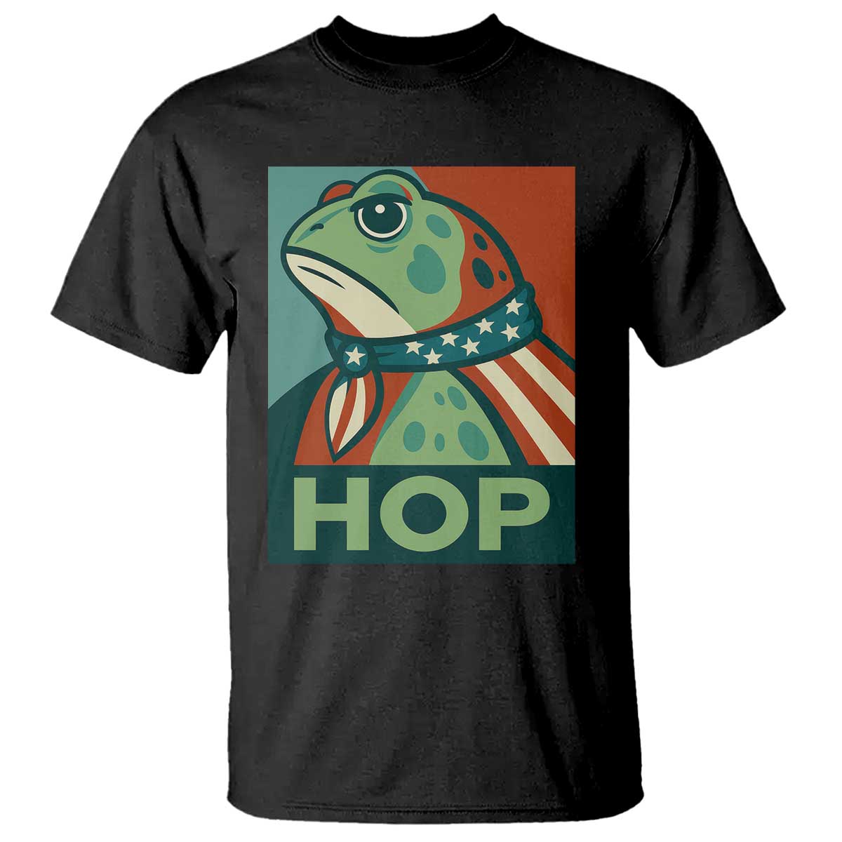Hop Patriotic Frog T Shirt Resist Protest Poster Graphic - Wonder Print Shop