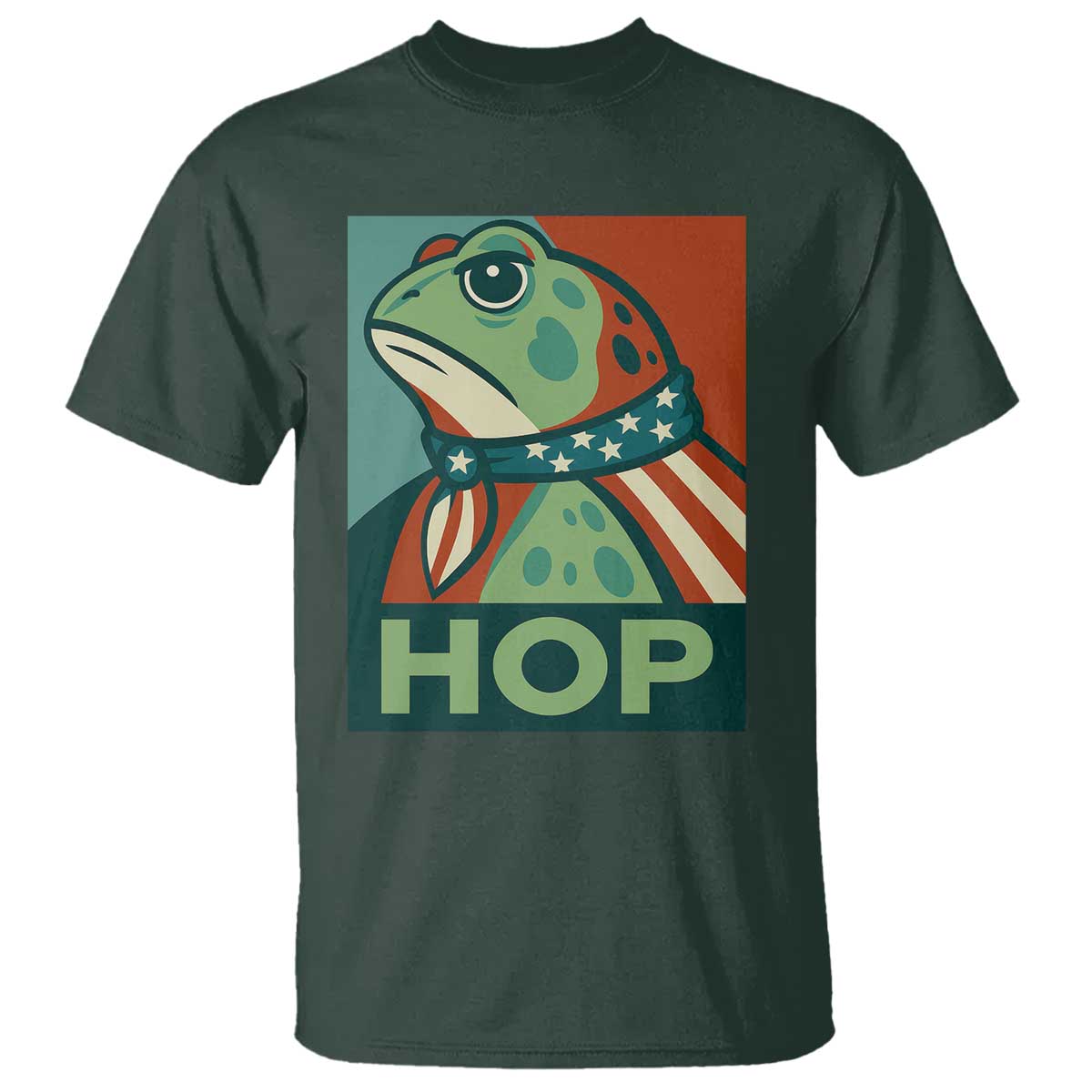 Hop Patriotic Frog T Shirt Resist Protest Poster Graphic - Wonder Print Shop