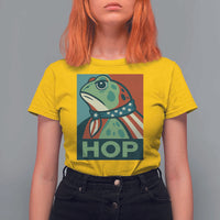 Hop Patriotic Frog T Shirt For Women Resist Protest Poster Graphic - Wonder Print Shop
