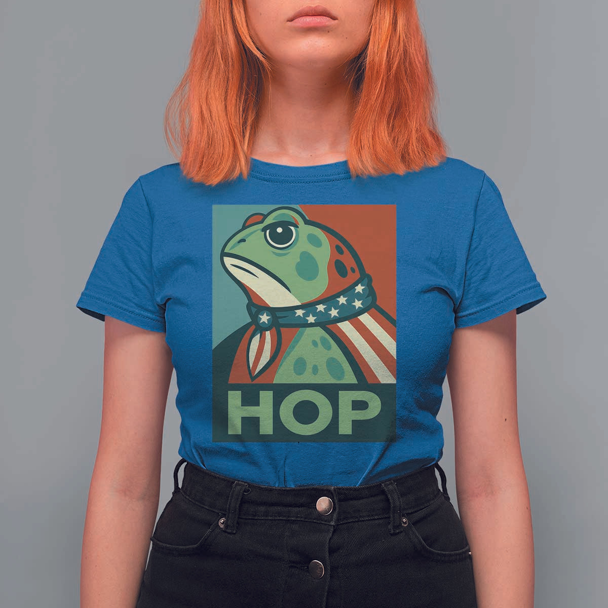Hop Patriotic Frog T Shirt For Women Resist Protest Poster Graphic - Wonder Print Shop
