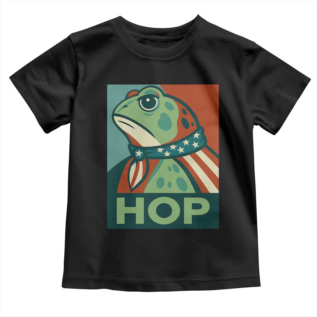 Hop Patriotic Frog Toddler T Shirt Resist Protest Poster Graphic - Wonder Print Shop