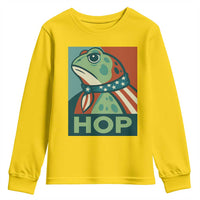 Hop Patriotic Frog Youth Sweatshirt Resist Protest Poster Graphic - Wonder Print Shop