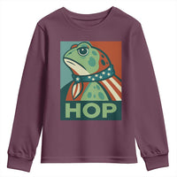 Hop Patriotic Frog Youth Sweatshirt Resist Protest Poster Graphic - Wonder Print Shop