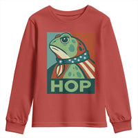 Hop Patriotic Frog Youth Sweatshirt Resist Protest Poster Graphic - Wonder Print Shop