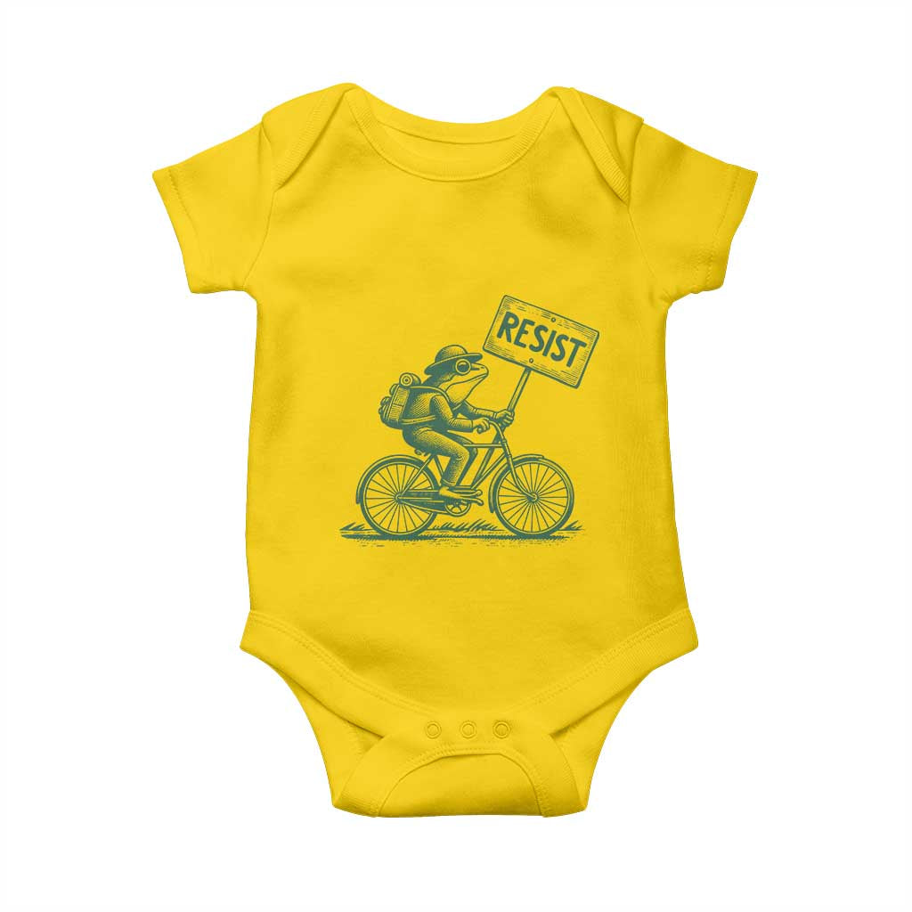 Cycling Protest Frog Baby Onesie Resist Free Portland Retro Graphic - Wonder Print Shop