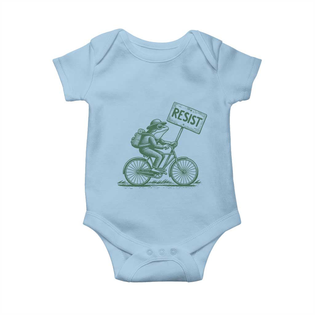 Cycling Protest Frog Baby Onesie Resist Free Portland Retro Graphic - Wonder Print Shop