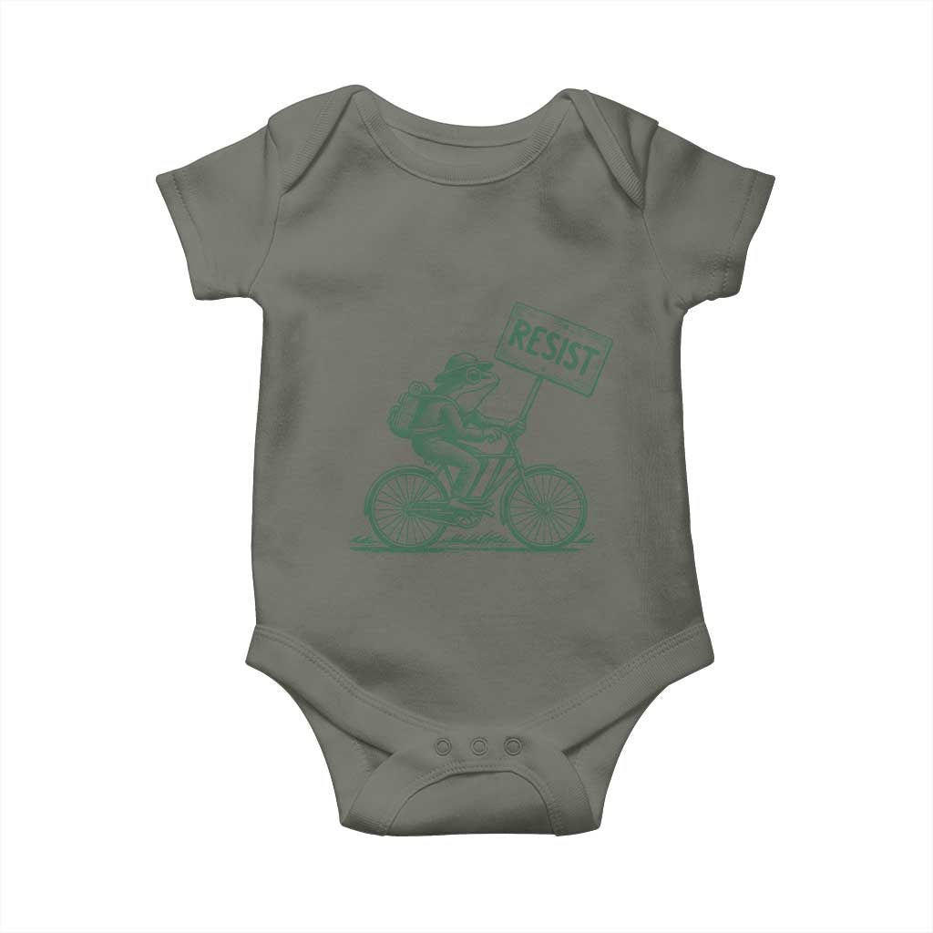 Cycling Protest Frog Baby Onesie Resist Free Portland Retro Graphic - Wonder Print Shop