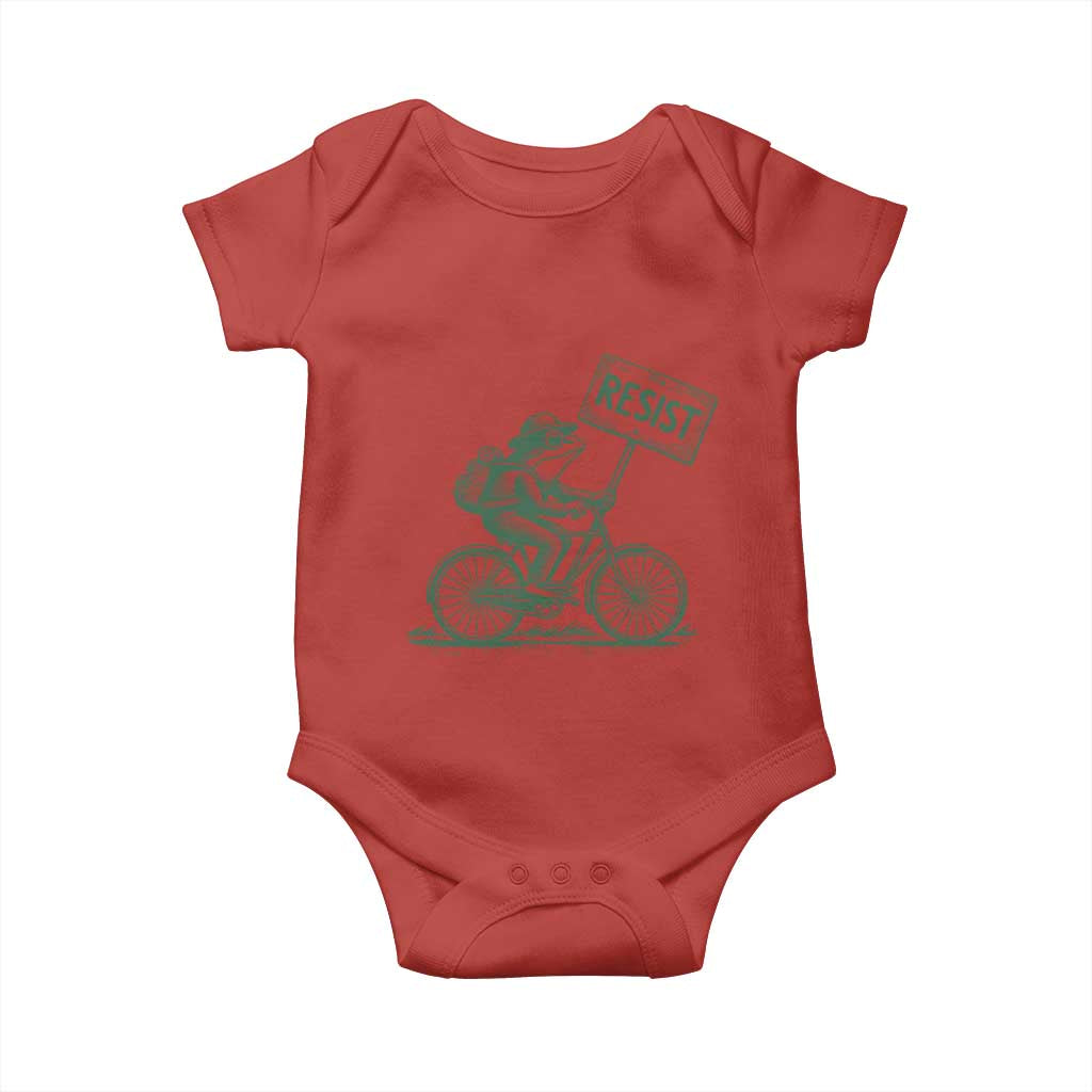 Cycling Protest Frog Baby Onesie Resist Free Portland Retro Graphic - Wonder Print Shop