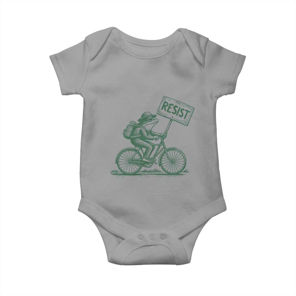 Cycling Protest Frog Baby Onesie Resist Free Portland Retro Graphic - Wonder Print Shop