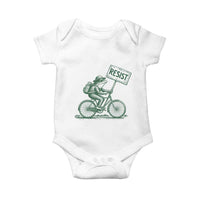 Cycling Protest Frog Baby Onesie Resist Free Portland Retro Graphic - Wonder Print Shop