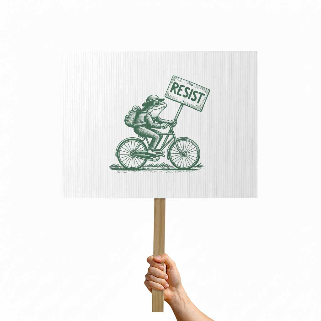 Cycling Protest Frog Protest Sign Resist Free Portland Retro Graphic - Wonder Print Shop