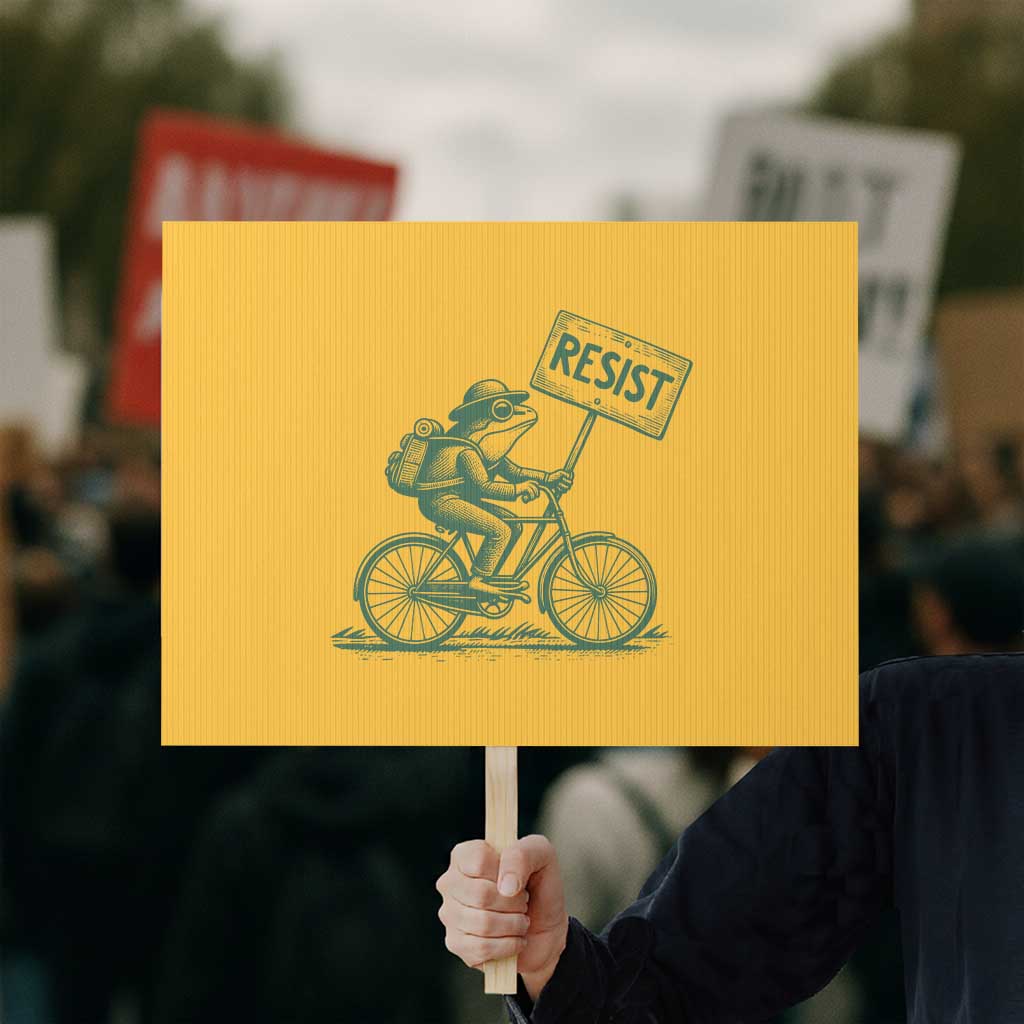 Cycling Protest Frog Protest Sign Resist Free Portland Retro Graphic - Wonder Print Shop
