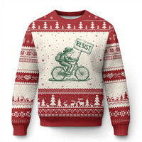Cycling Protest Frog Ugly Christmas Sweater Resist Free Portland Retro Graphic - Wonder Print Shop