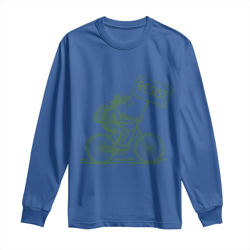 Cycling Protest Frog Long Sleeve Shirt Resist Free Portland Retro Graphic - Wonder Print Shop