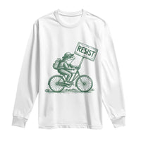 Cycling Protest Frog Long Sleeve Shirt Resist Free Portland Retro Graphic - Wonder Print Shop