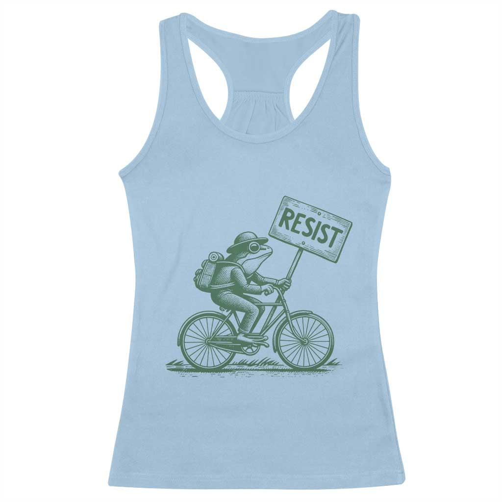 Cycling Protest Frog Racerback Tank Top Resist Free Portland Retro Graphic - Wonder Print Shop