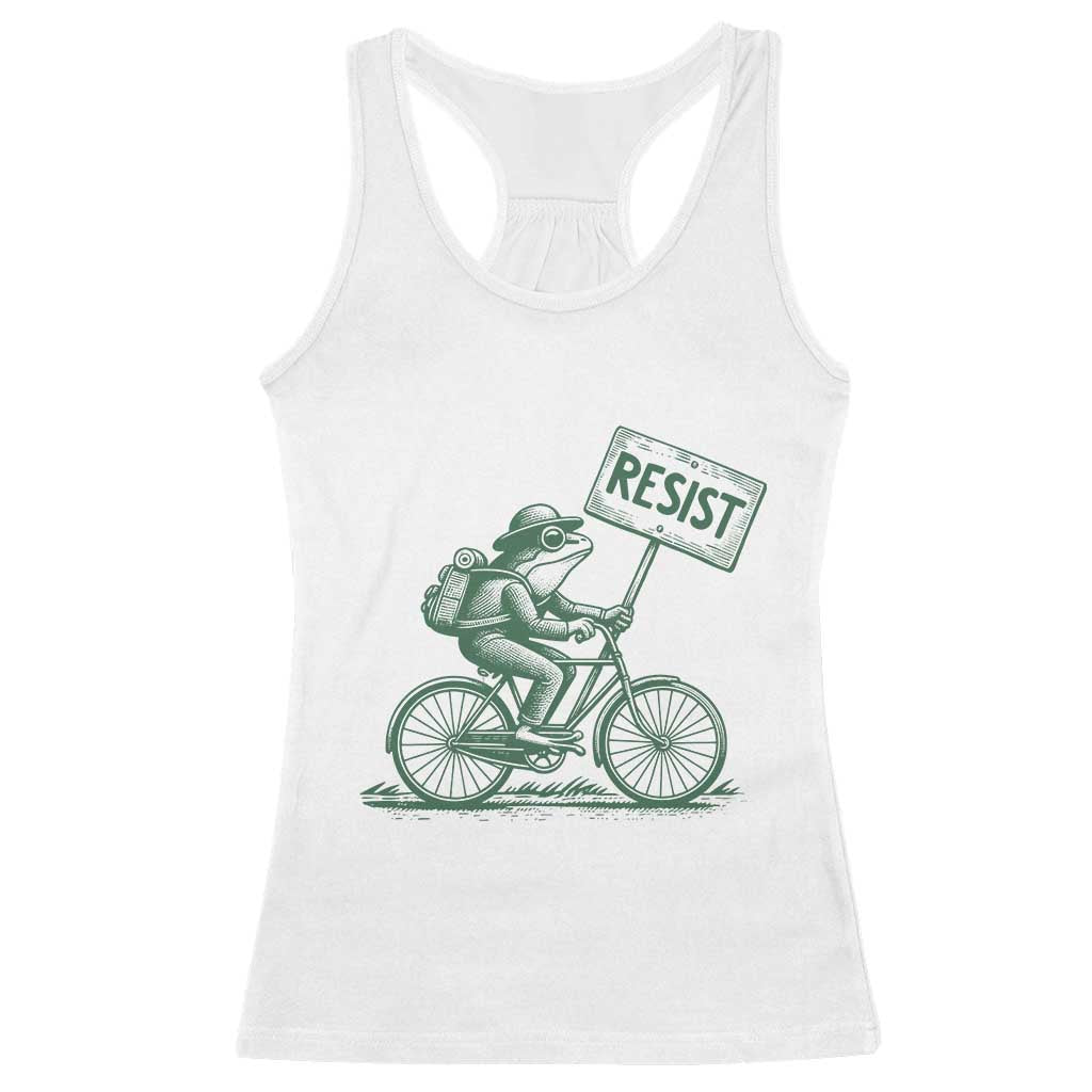 Cycling Protest Frog Racerback Tank Top Resist Free Portland Retro Graphic - Wonder Print Shop