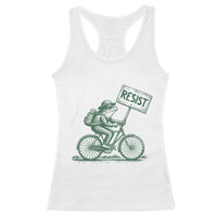 Cycling Protest Frog Racerback Tank Top Resist Free Portland Retro Graphic - Wonder Print Shop