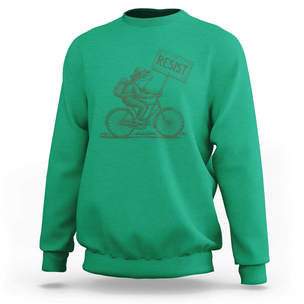 Cycling Protest Frog Sweatshirt Resist Free Portland Retro Graphic - Wonder Print Shop