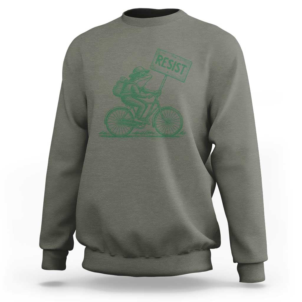 Cycling Protest Frog Sweatshirt Resist Free Portland Retro Graphic - Wonder Print Shop