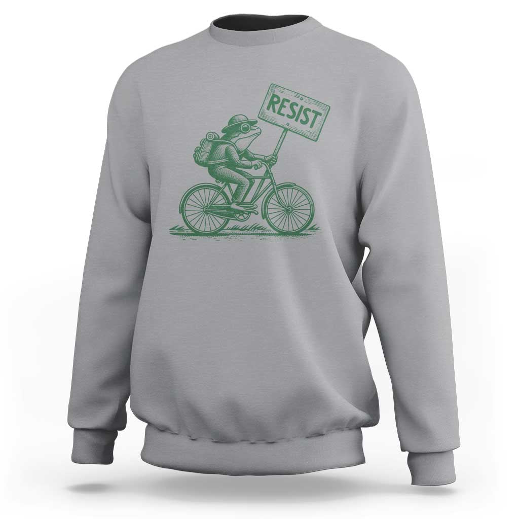 Cycling Protest Frog Sweatshirt Resist Free Portland Retro Graphic - Wonder Print Shop