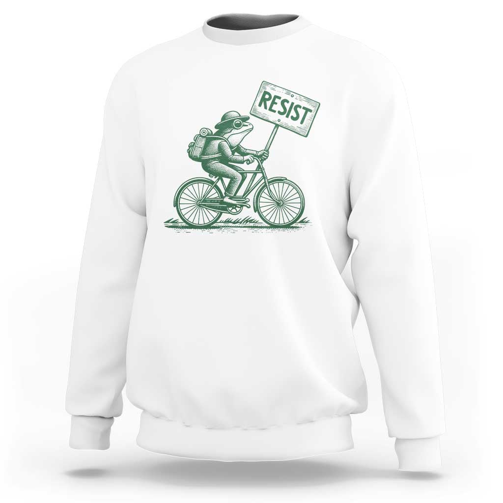 Cycling Protest Frog Sweatshirt Resist Free Portland Retro Graphic - Wonder Print Shop