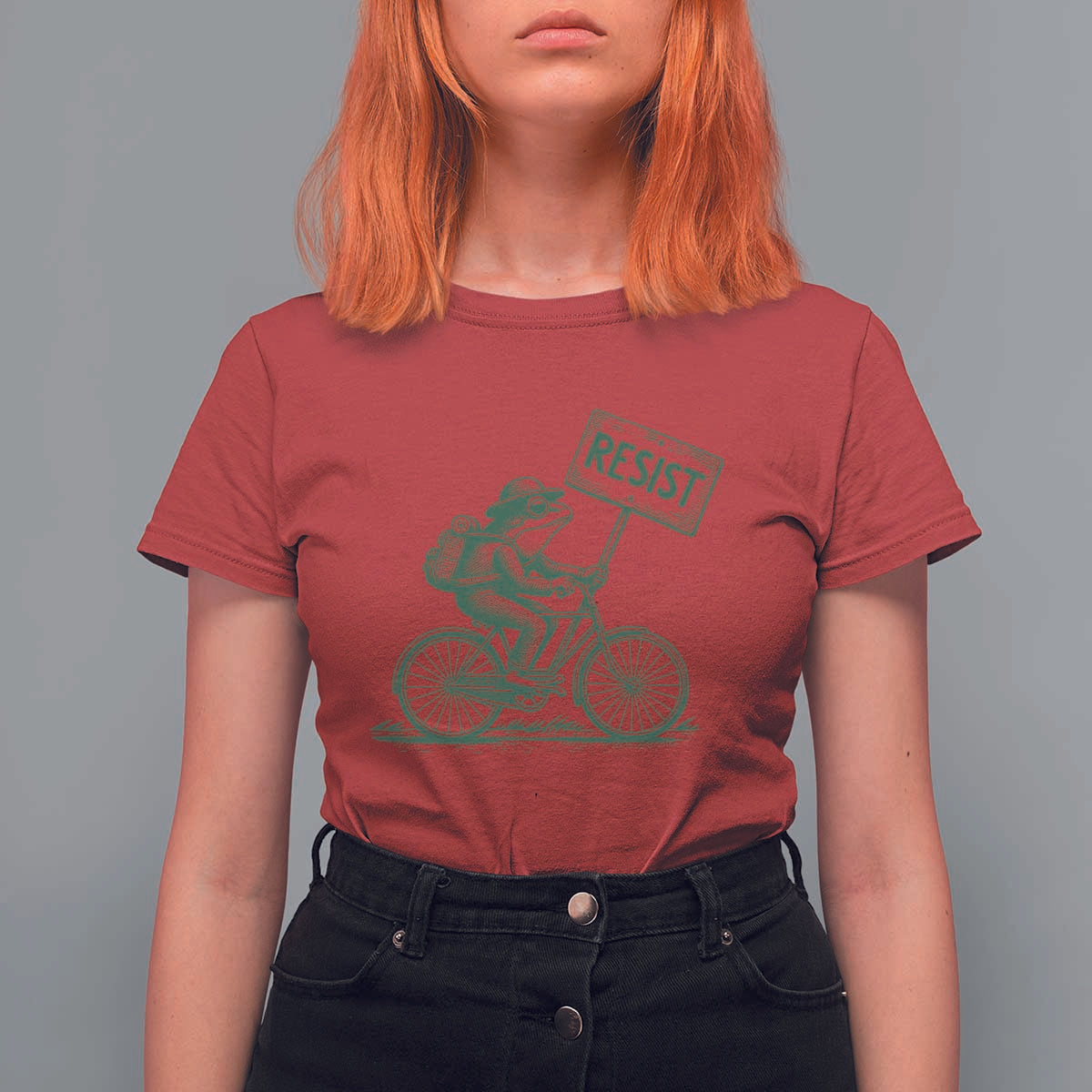 Cycling Protest Frog T Shirt For Women Resist Free Portland Retro Graphic - Wonder Print Shop