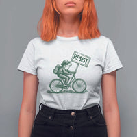Cycling Protest Frog T Shirt For Women Resist Free Portland Retro Graphic - Wonder Print Shop