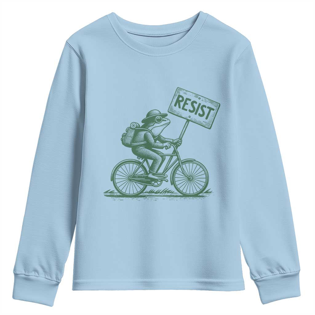 Cycling Protest Frog Youth Sweatshirt Resist Free Portland Retro Graphic - Wonder Print Shop