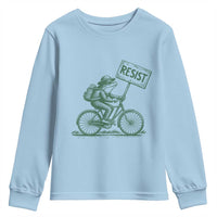 Cycling Protest Frog Youth Sweatshirt Resist Free Portland Retro Graphic - Wonder Print Shop