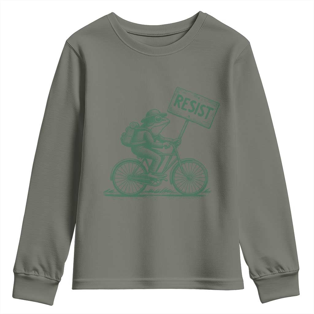 Cycling Protest Frog Youth Sweatshirt Resist Free Portland Retro Graphic - Wonder Print Shop