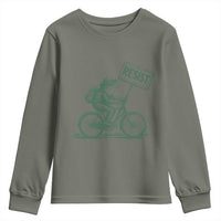 Cycling Protest Frog Youth Sweatshirt Resist Free Portland Retro Graphic - Wonder Print Shop