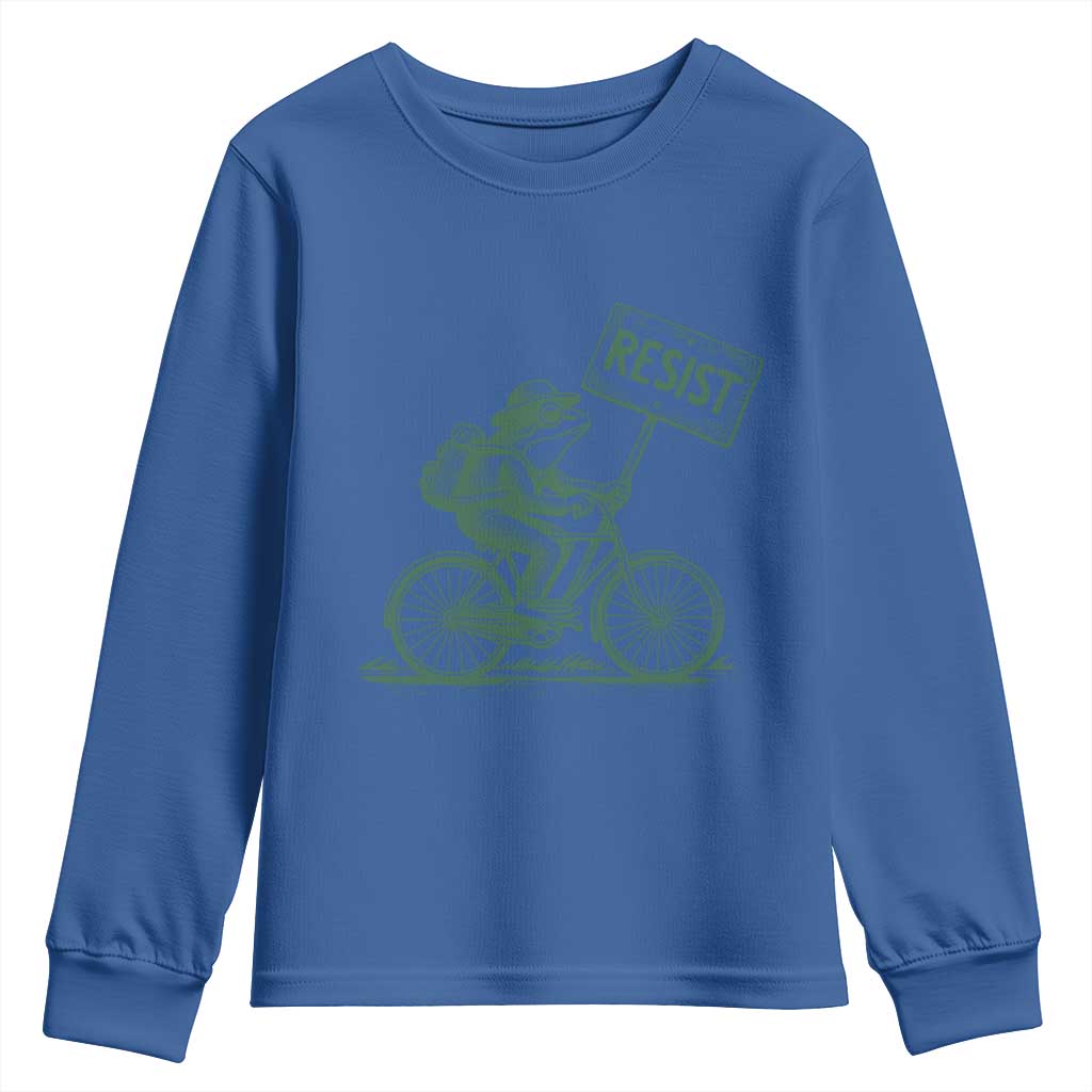 Cycling Protest Frog Youth Sweatshirt Resist Free Portland Retro Graphic - Wonder Print Shop