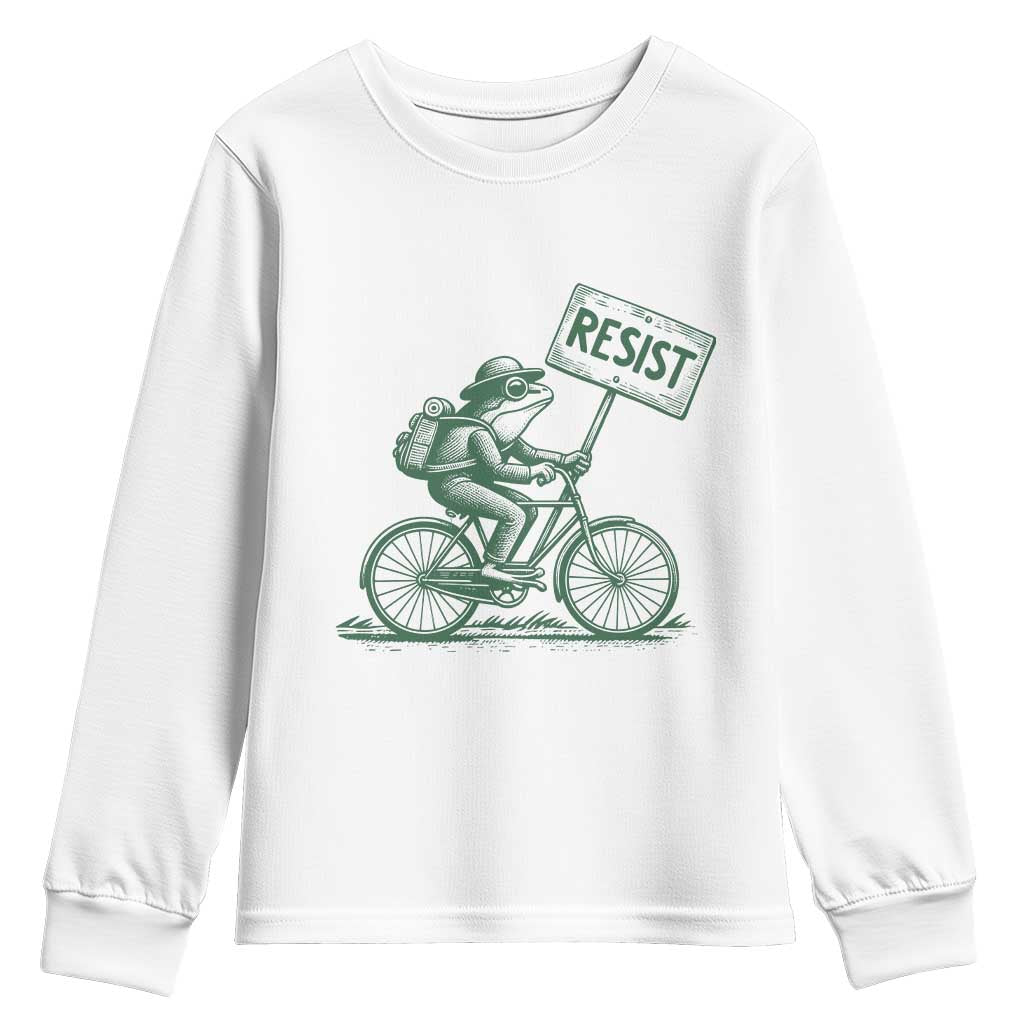 Cycling Protest Frog Youth Sweatshirt Resist Free Portland Retro Graphic - Wonder Print Shop