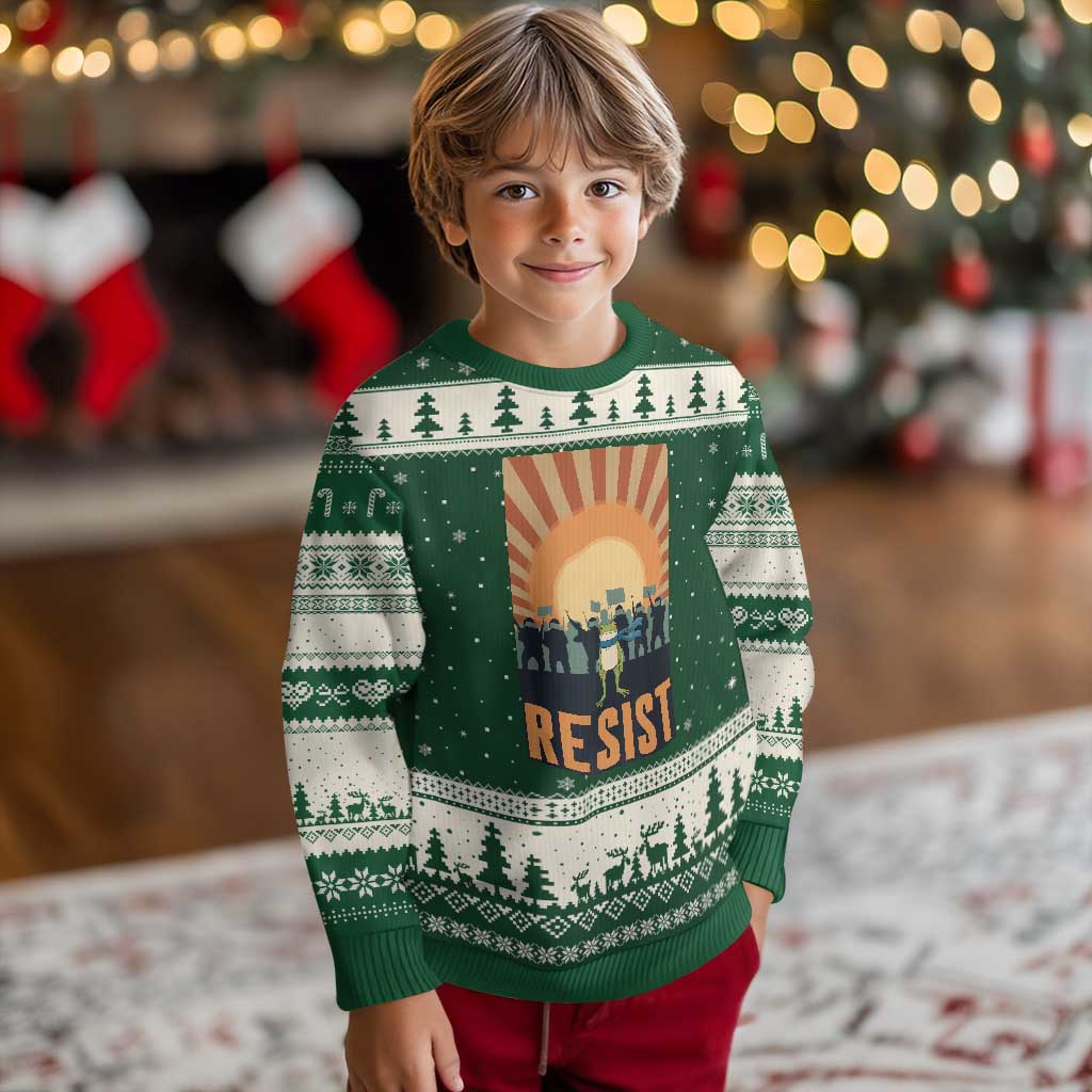 Frog Resist Ugly Christmas Sweater Bold Protest Free Portland - Wonder Print Shop