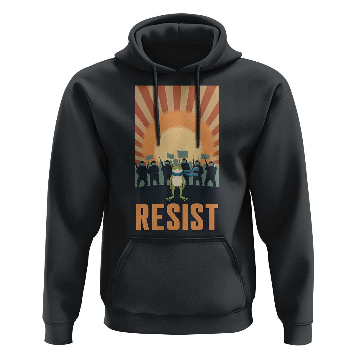 Frog Resist Hoodie Bold Protest Free Portland - Wonder Print Shop