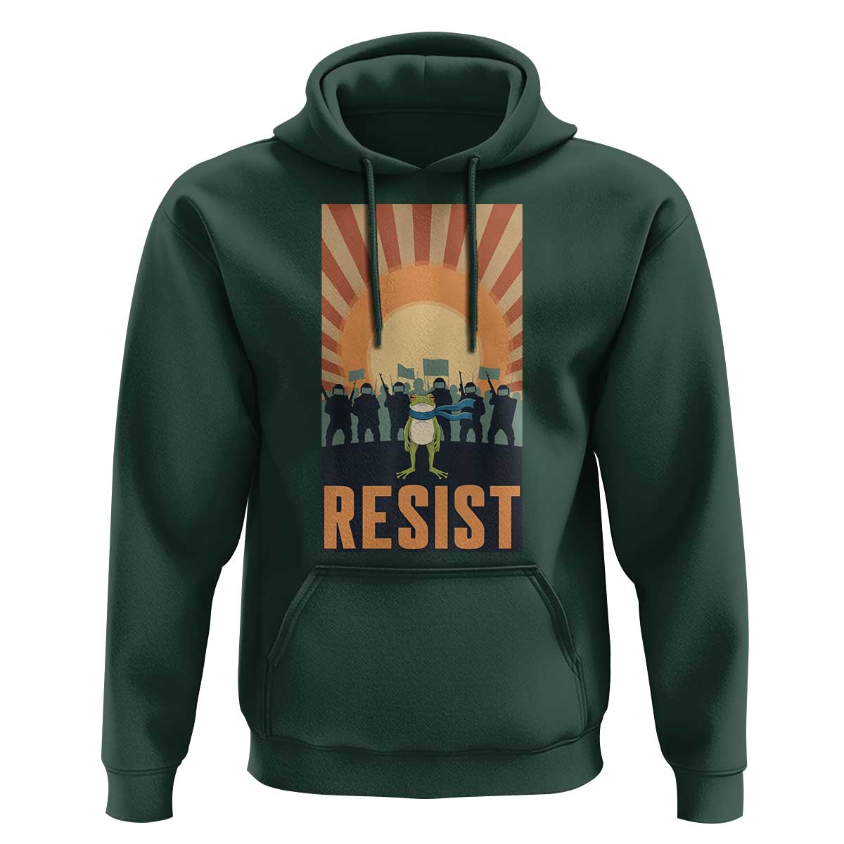 Frog Resist Hoodie Bold Protest Free Portland - Wonder Print Shop