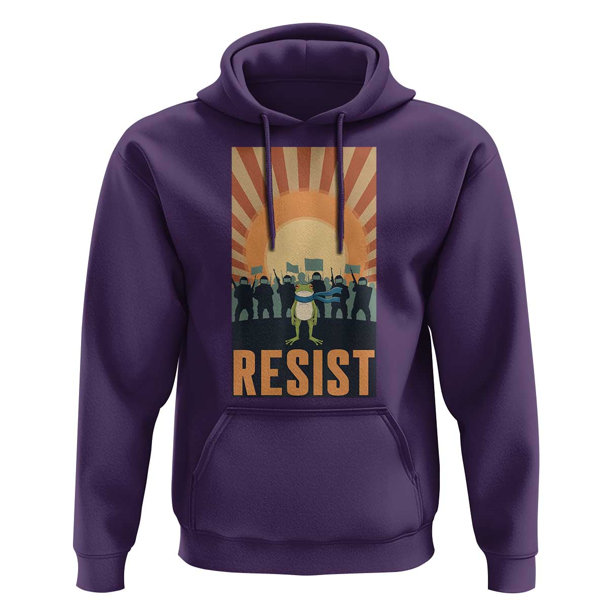 Frog Resist Hoodie Bold Protest Free Portland - Wonder Print Shop