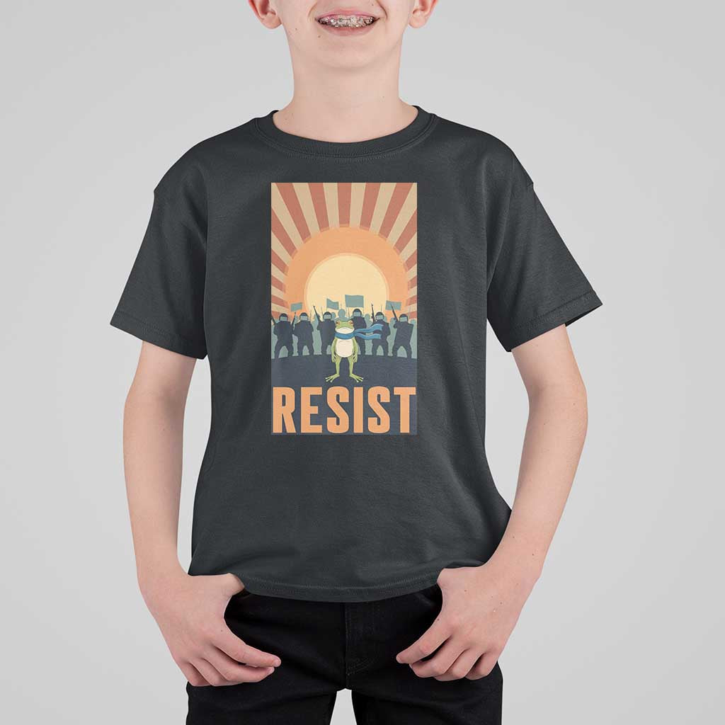 Frog Resist T Shirt For Kid Bold Protest Free Portland - Wonder Print Shop
