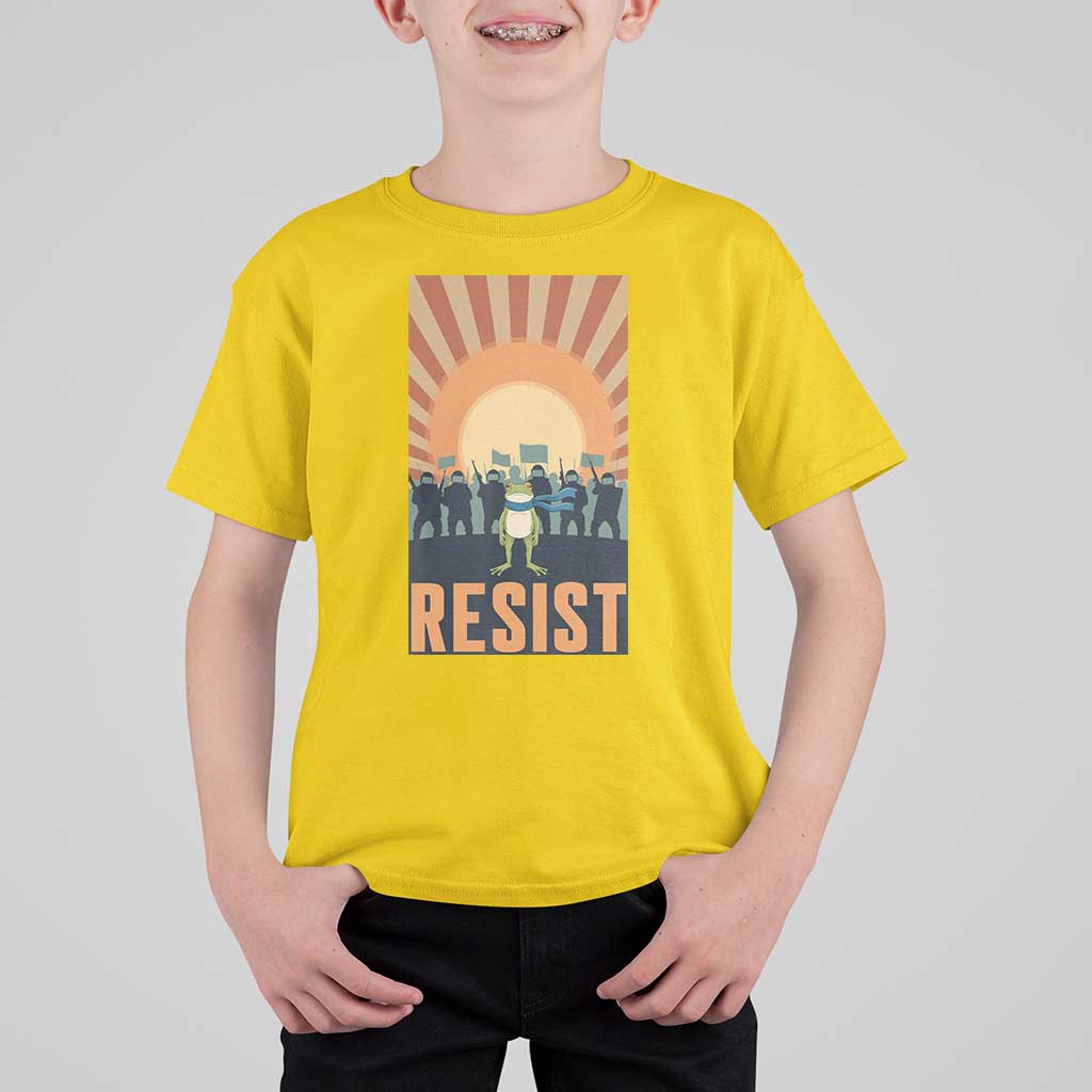 Frog Resist T Shirt For Kid Bold Protest Free Portland - Wonder Print Shop